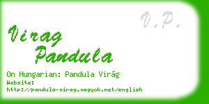 virag pandula business card